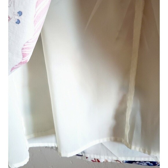 Talbots Dress 12 White Pink Floral Pockets Pleated Fit Flare Boho lined Midi - Picture 11 of 13